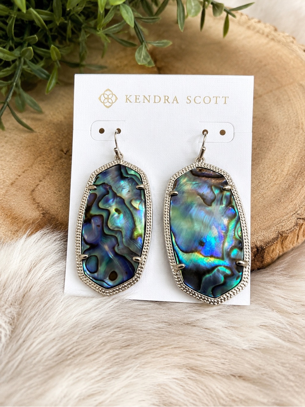 Blue and Silver Dangling Earrings with Iridescent Gemstones